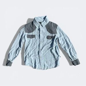 Kickee Pants Boys Colorblock Bamboo Button-Up Shirt S (6/8)